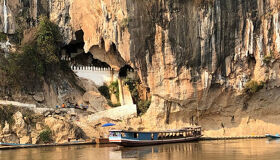 Pak Ou Caves view from Mekong River, Luang Prabang, Laos